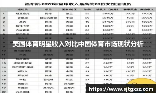 美国体育明星收入对比中国体育市场现状分析